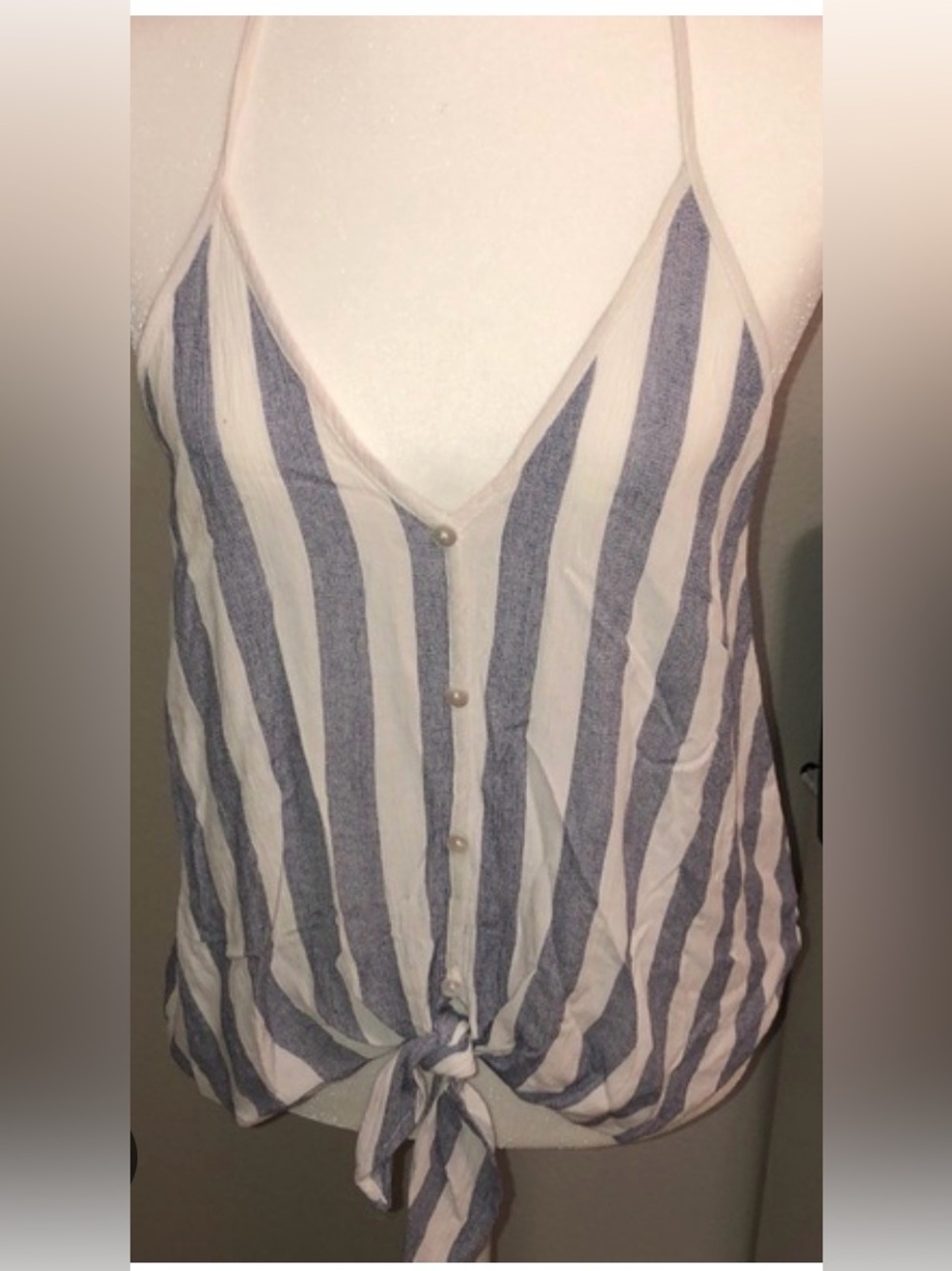 Millibon blue and white striped top.
Size L EUC
